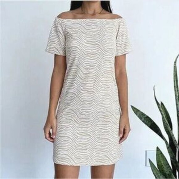 J McLaughlin Nomi Catalina Cloth Zebra Print Dress Tan White size S - Picture 1 of 11